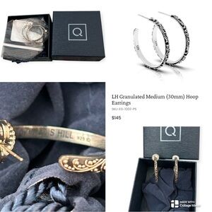 Silver Hoop Earrings by Louis Hill